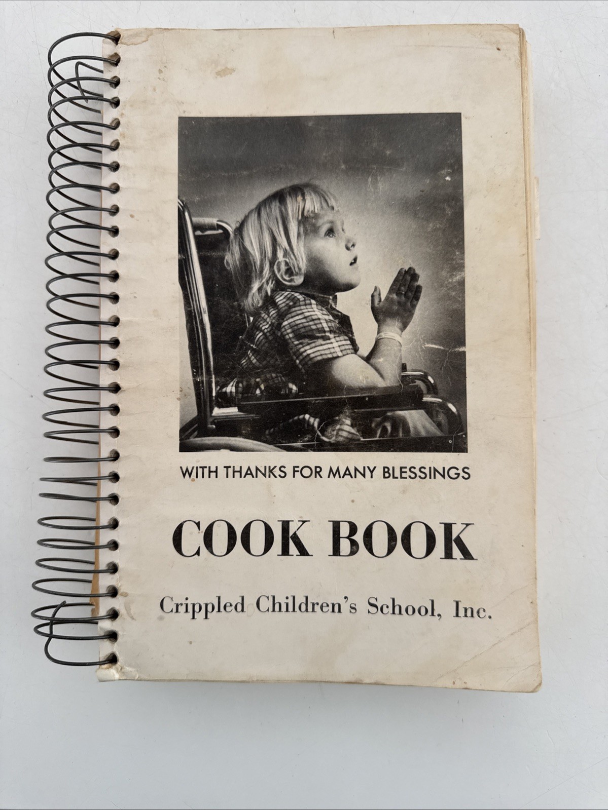 Vintage 1970 Worthington, MN Crippled Children School Fundraiser Spiral Cookbook
