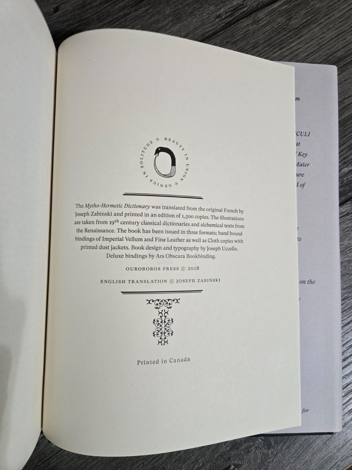 Mytho-Hermetic Dictionary – Dom Antoin-Josef Pernety – Ouroboros Press – NEW