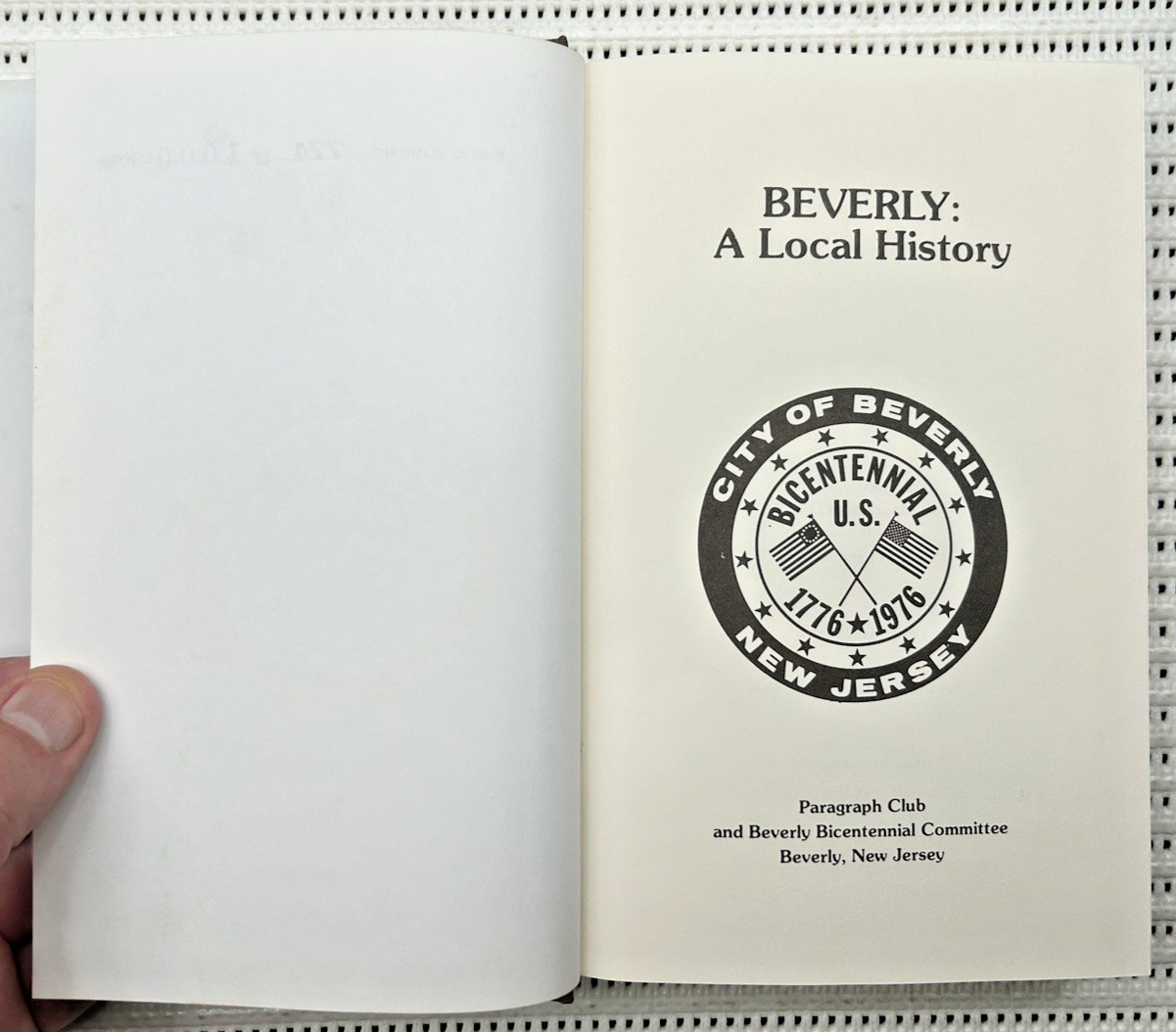 Berverly New Jersey 1776-1976 Hardcover DJ Illustrated 1st Limited Edition 320pg