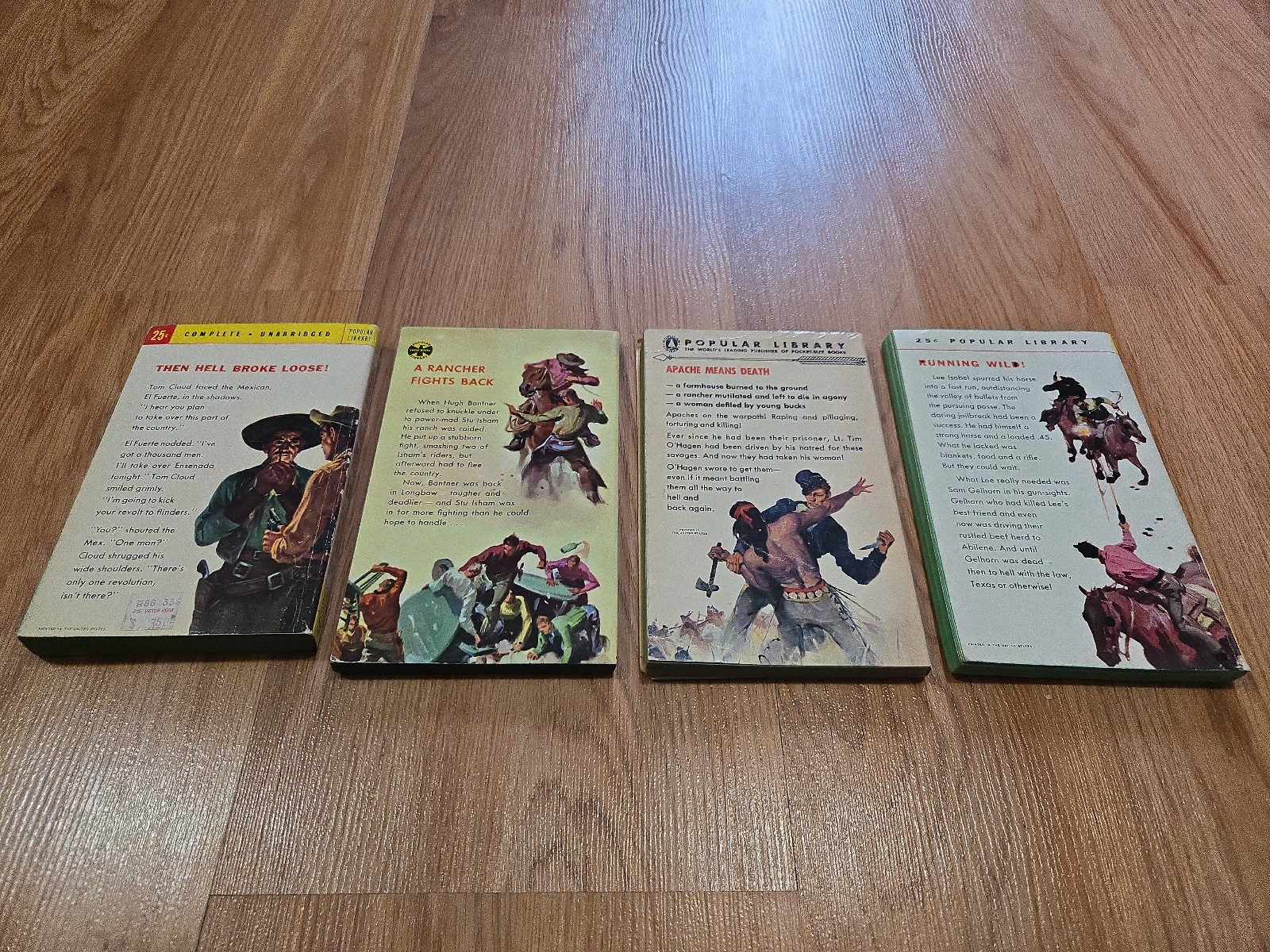 Popular Library Western VTG PAPERBACK BOOK LOT Thunder in the Dust Apache Ambush