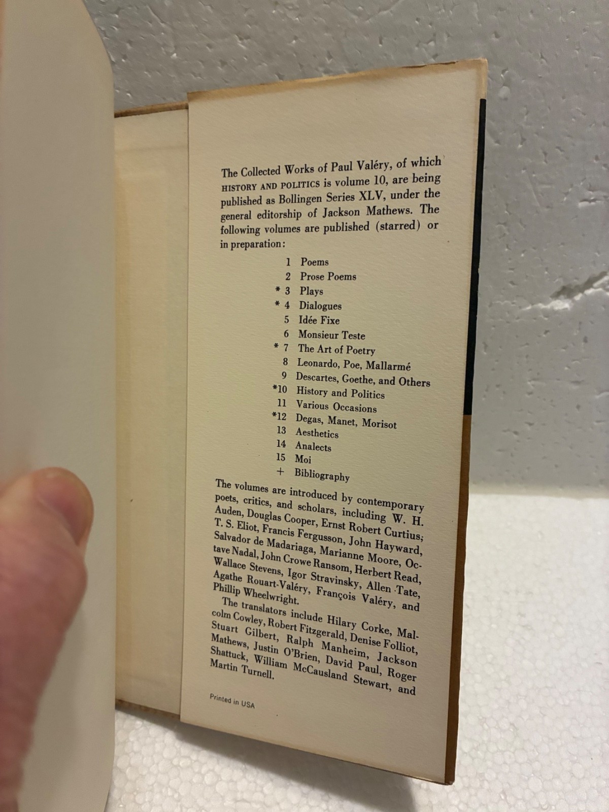 HISTORY and POLITICS by Paul Valery, 1962, Bolligen Series XLV