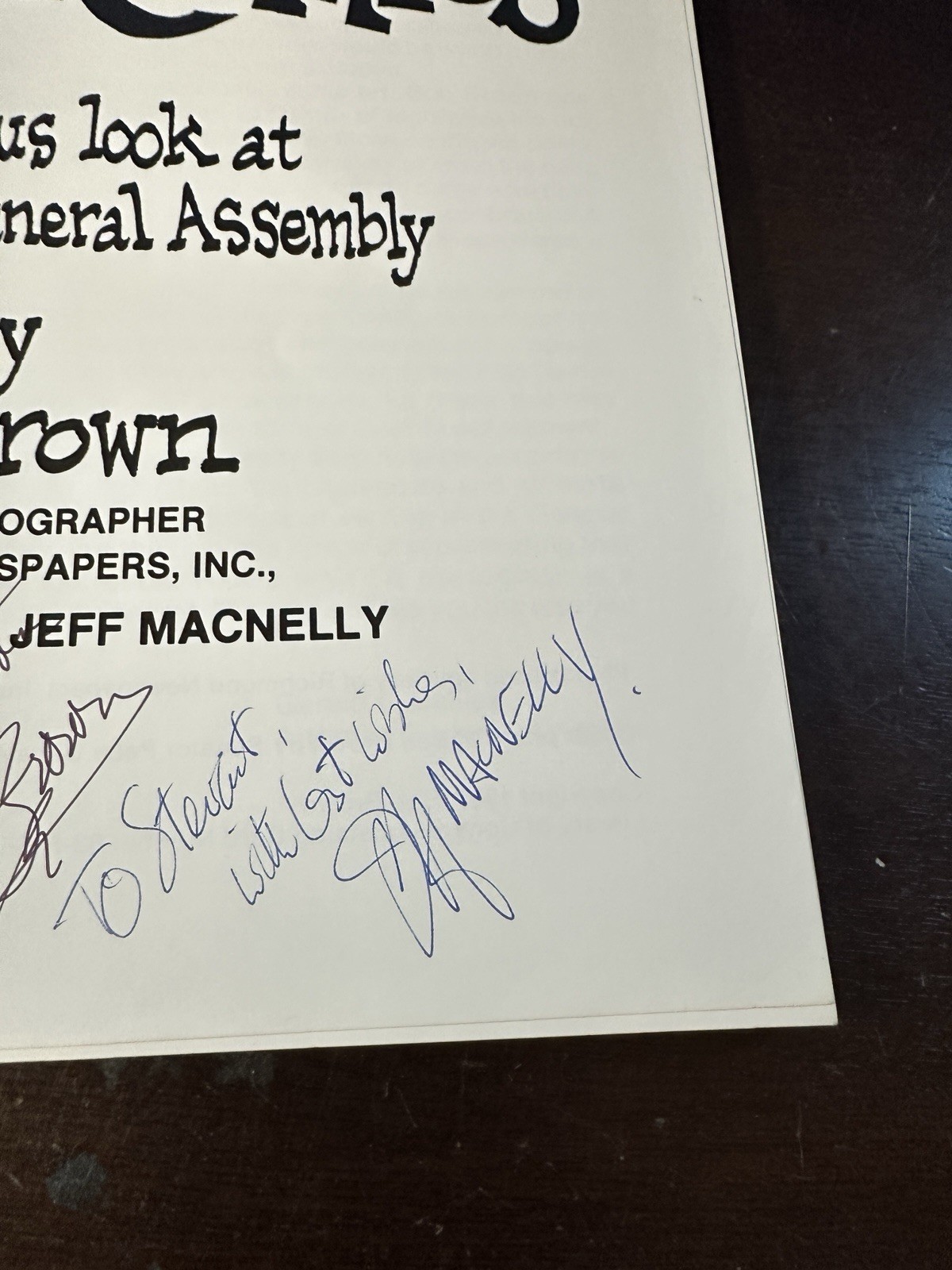 Capitol Comics SIGNED Bob Brown 1983 VIRGINIA GENERAL ASSEMBLY Jeff Macnelly