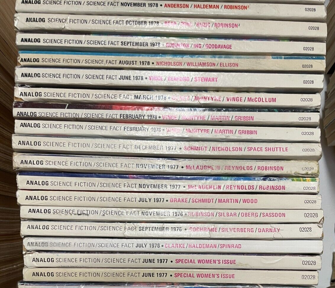 10X Random Mix Analog Science Fiction & Fact Magazine Back Issues Lot 1970s+