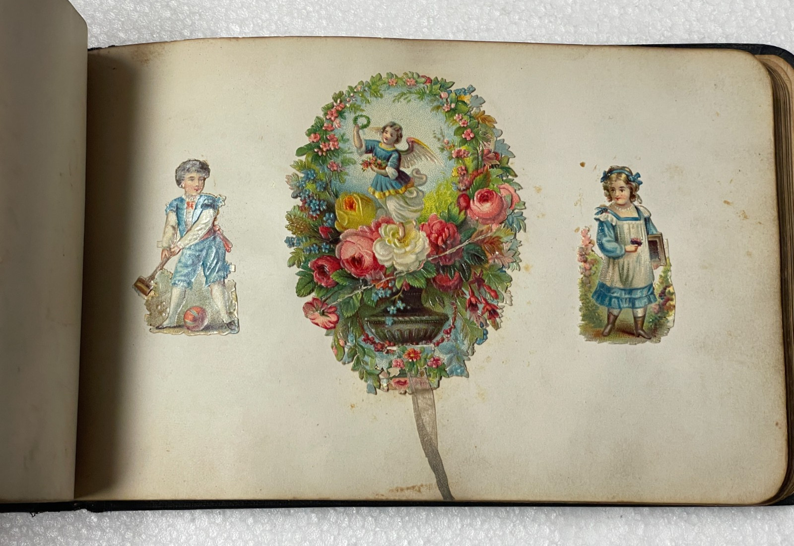 1870s Autograph Book / Cincinnati OH High School / Original Art / Die Cuts /1880