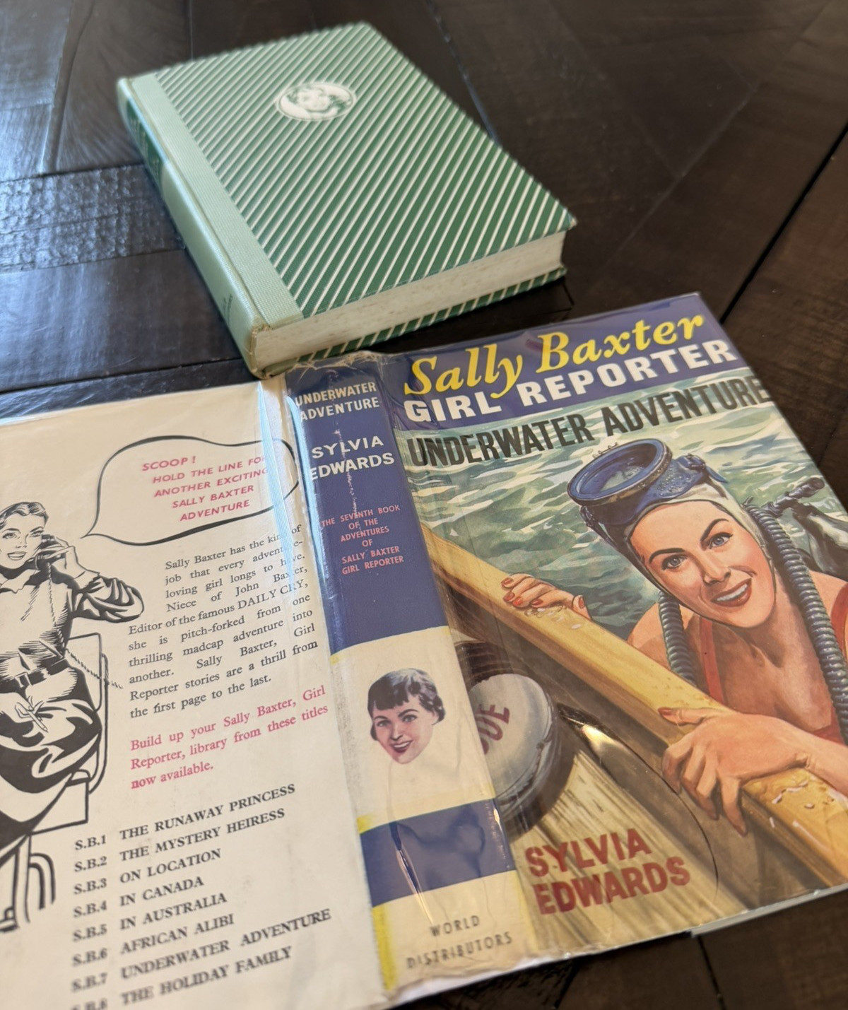 Sally Baxter, Girl Reporter #7 Underwater Adventure 1959 DJ Excellent RARE UK HC