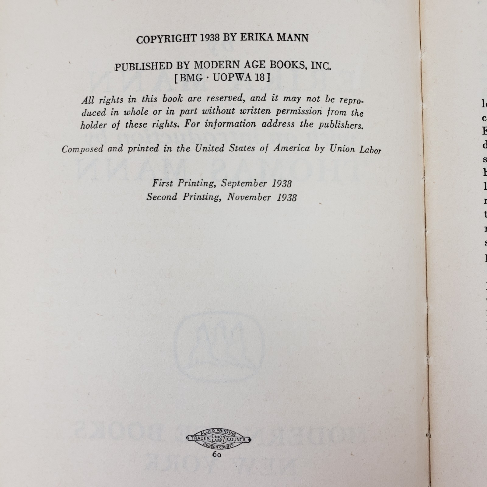 School for Barbarians by Erika Mann (2nd Printing, 1938, Paperback)