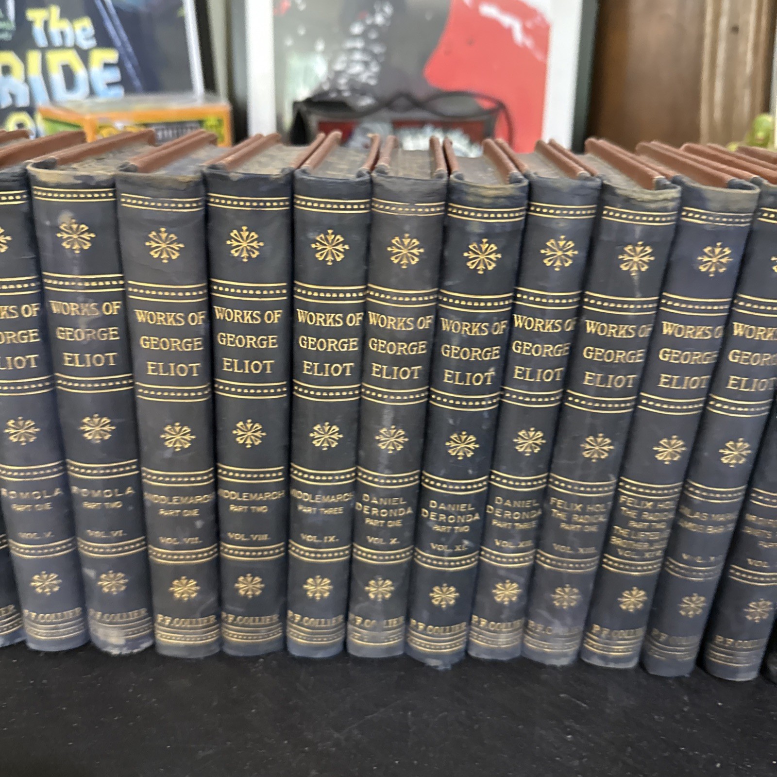 WORKS of GEORGE ELIOT c. 1900 Complete 18 Volume Set P.F. Collier HC Leather