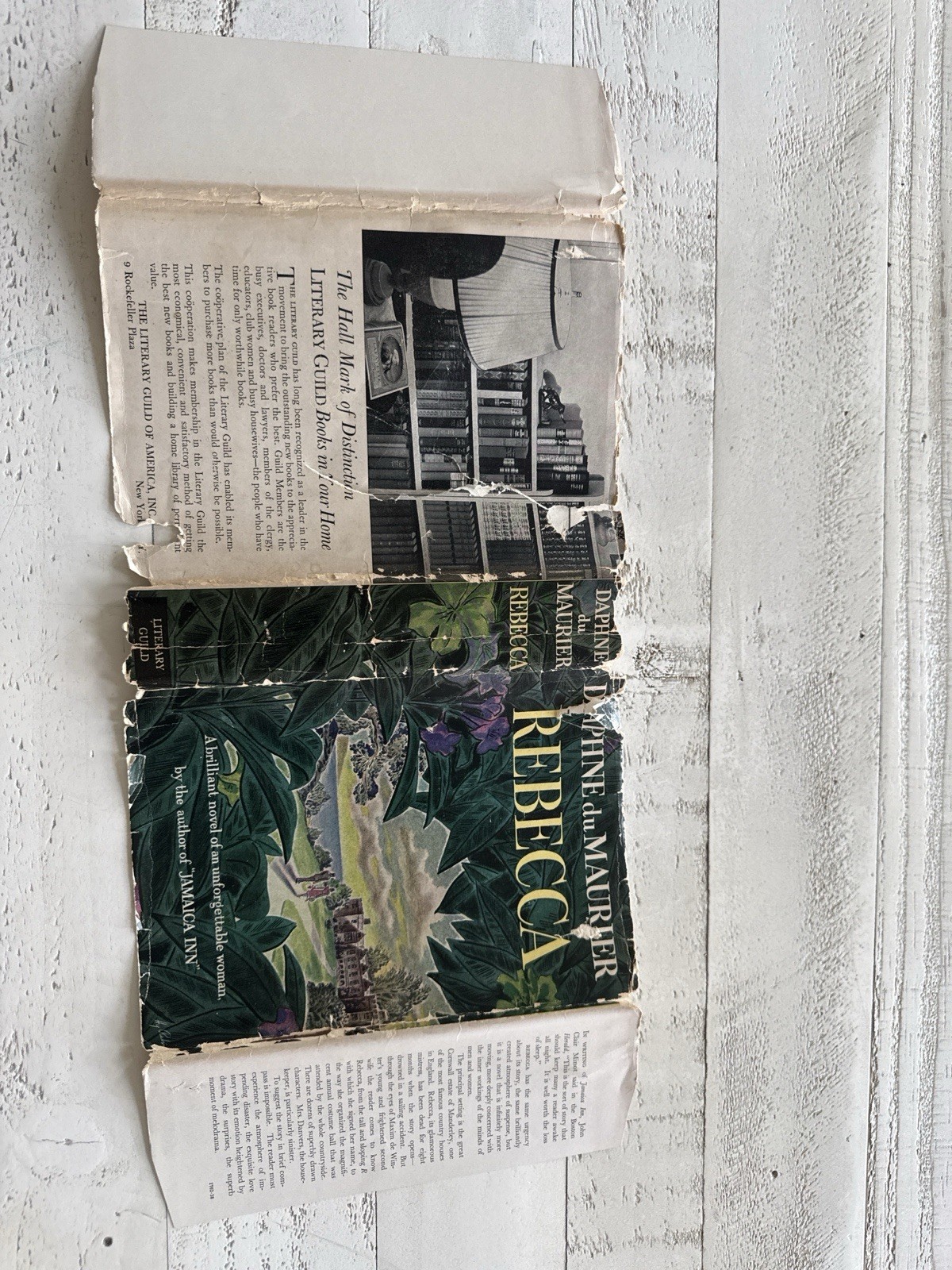 Daphne du Maurier Rebecca 1938 HC Literary Guild w/ DJ Gothic Novel