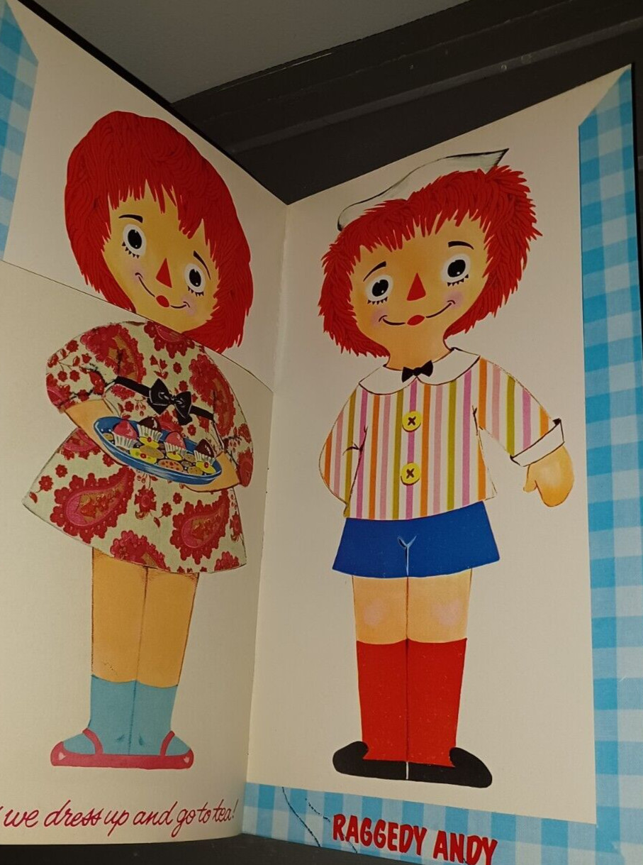 Vintage Raggedy Ann And Andy Doll Book copyright 1969 Bobbs Merrell Co Whitman