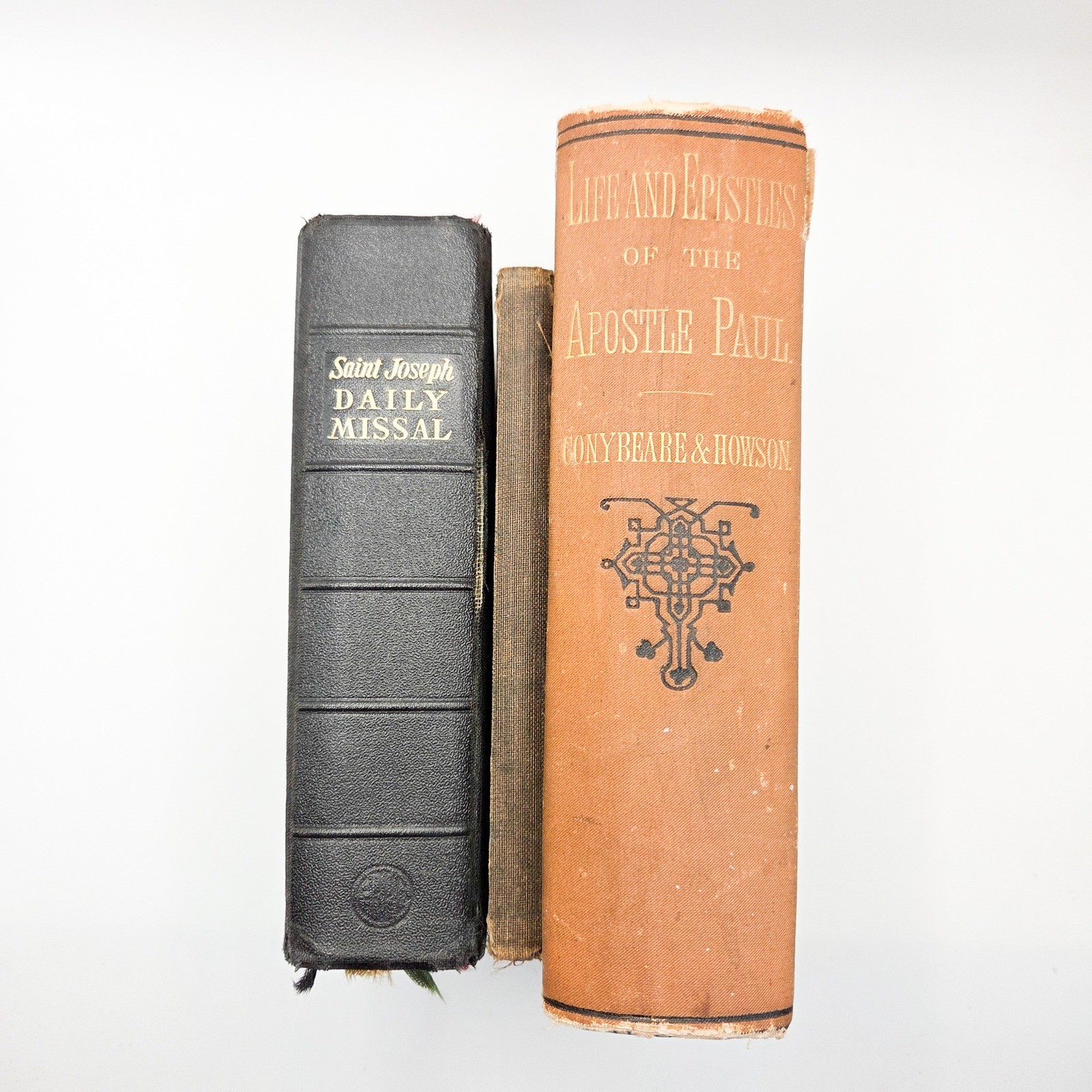Vintage Religious Book Lot 1877 Apostle Paul Saint Joseph Missal Holman Bible