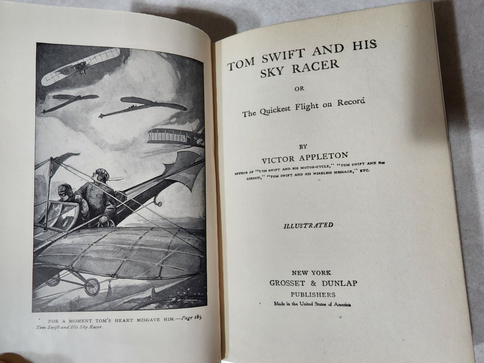 TOM SWIFT AND HIS SKY RACER Victor Appleton ADVENTURE Juvenile Fiction HCDJ 1911