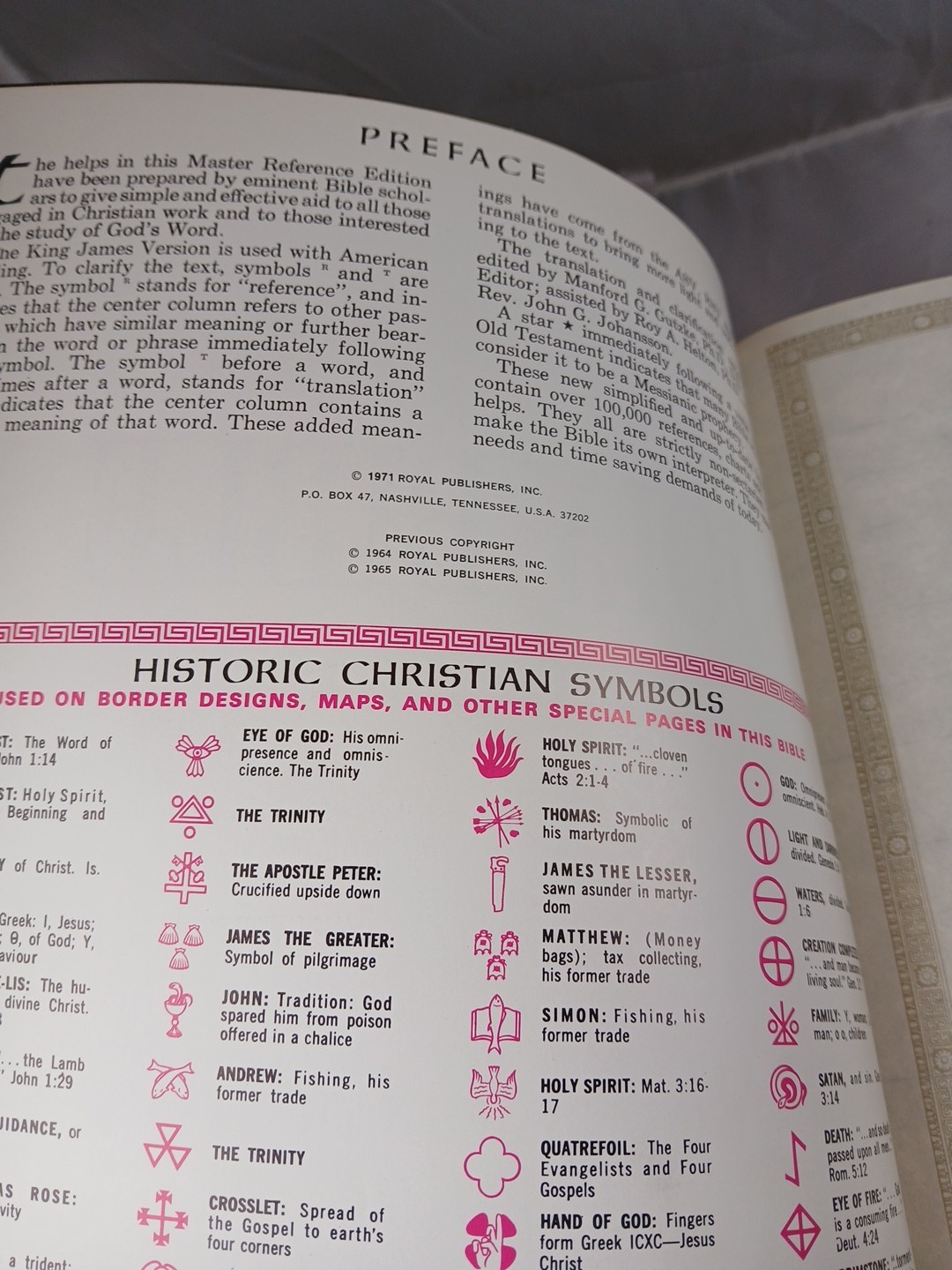 Vintage Holy Bible King James Version KJV Red Letter Heirloom Family Bible 1971