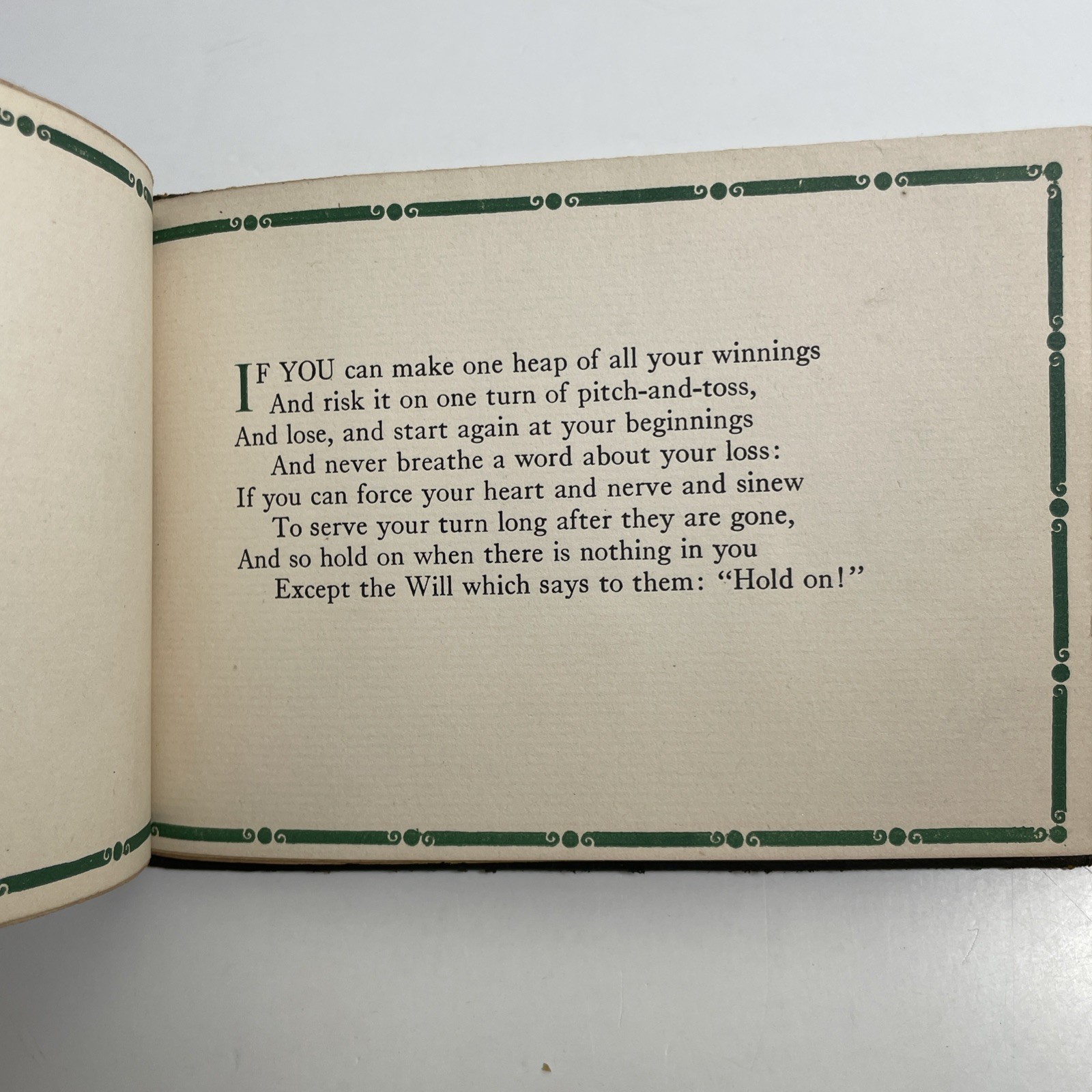 IF Rudyard Kipling Poem Miniature Book Antique Leather Binding 1910