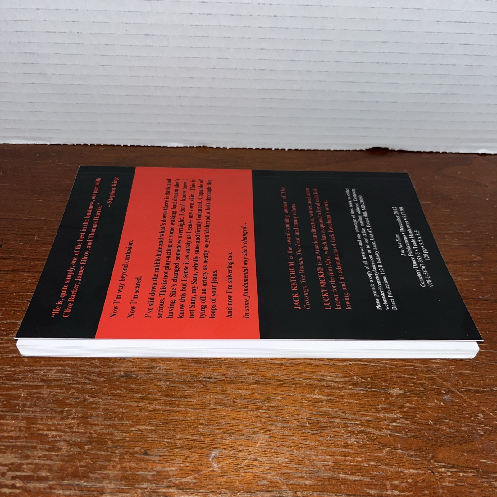 I’m Not Sam – Jack Ketchum – Lucky McKee – 2012 PB Advance Uncorrected Proof