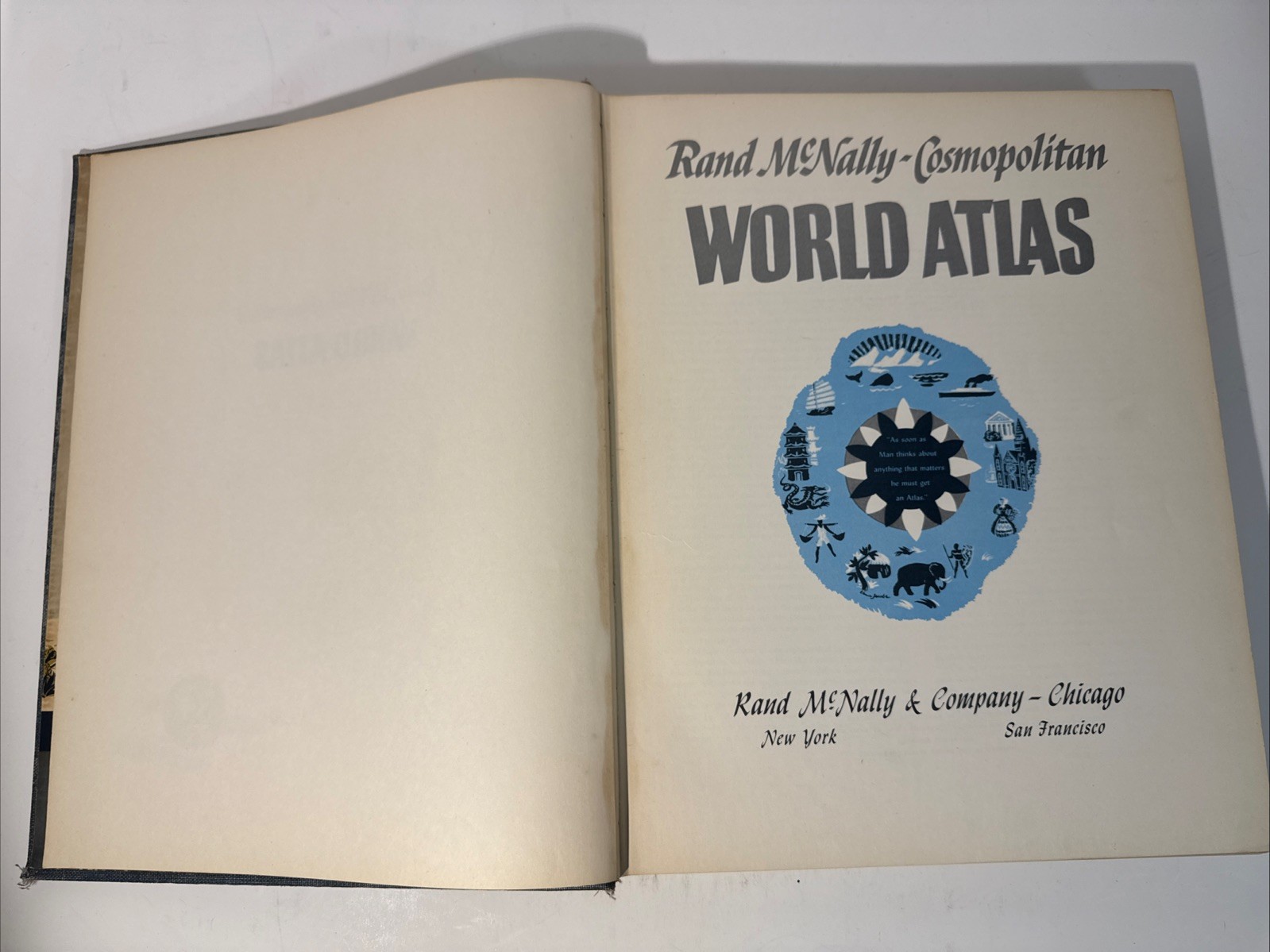 Rand McNally Cosmopolitan World Atlas 2nd Edition 1951 Vintage Hardcover