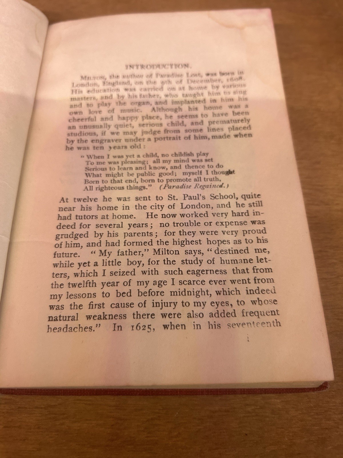 Vintage Paradise Lost John Milton School Textbook c1900s Educational HC