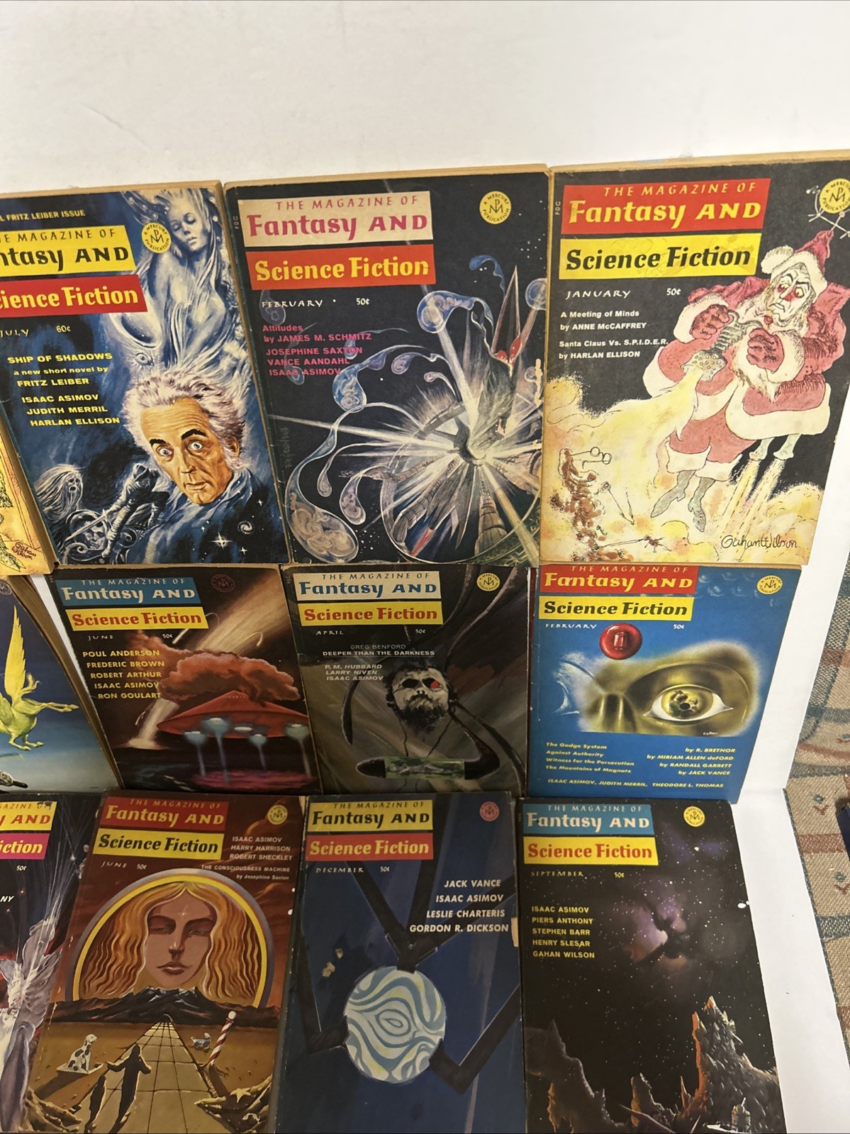 The Magazine of Fantasy and Science Fiction Vtg lot of 21 editions 1960’s 63-69