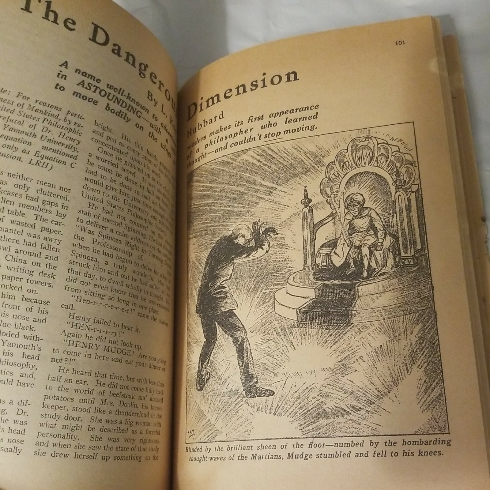 Astounding Science Fiction July 1938 – has 1st SciFi story of L. Ron Hubbard