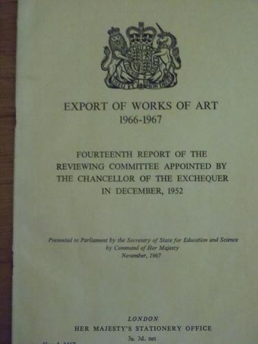 UK Export Controls Lot – PATRIMONY MANUSCRIPTS & ARCHIVES POLICY – 1966-67