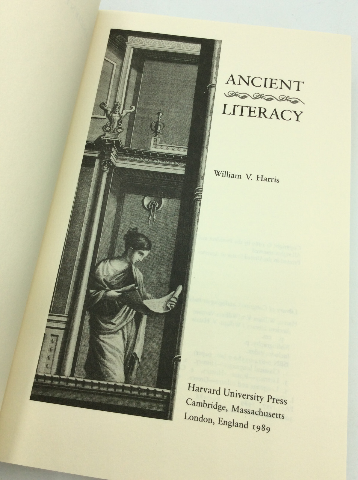 ANCIENT LITERACY by William V. Harris – 1989 – classical – dustjacket