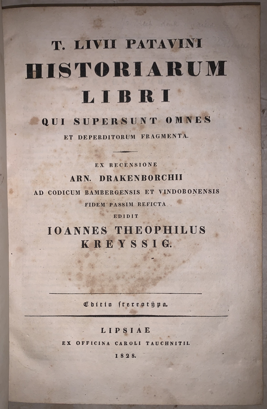1828, T. LIVII PATAVINI HISTORIARUM LIBRI, BEAUTIFUL LEATHERBOUND BOOK, LIVY