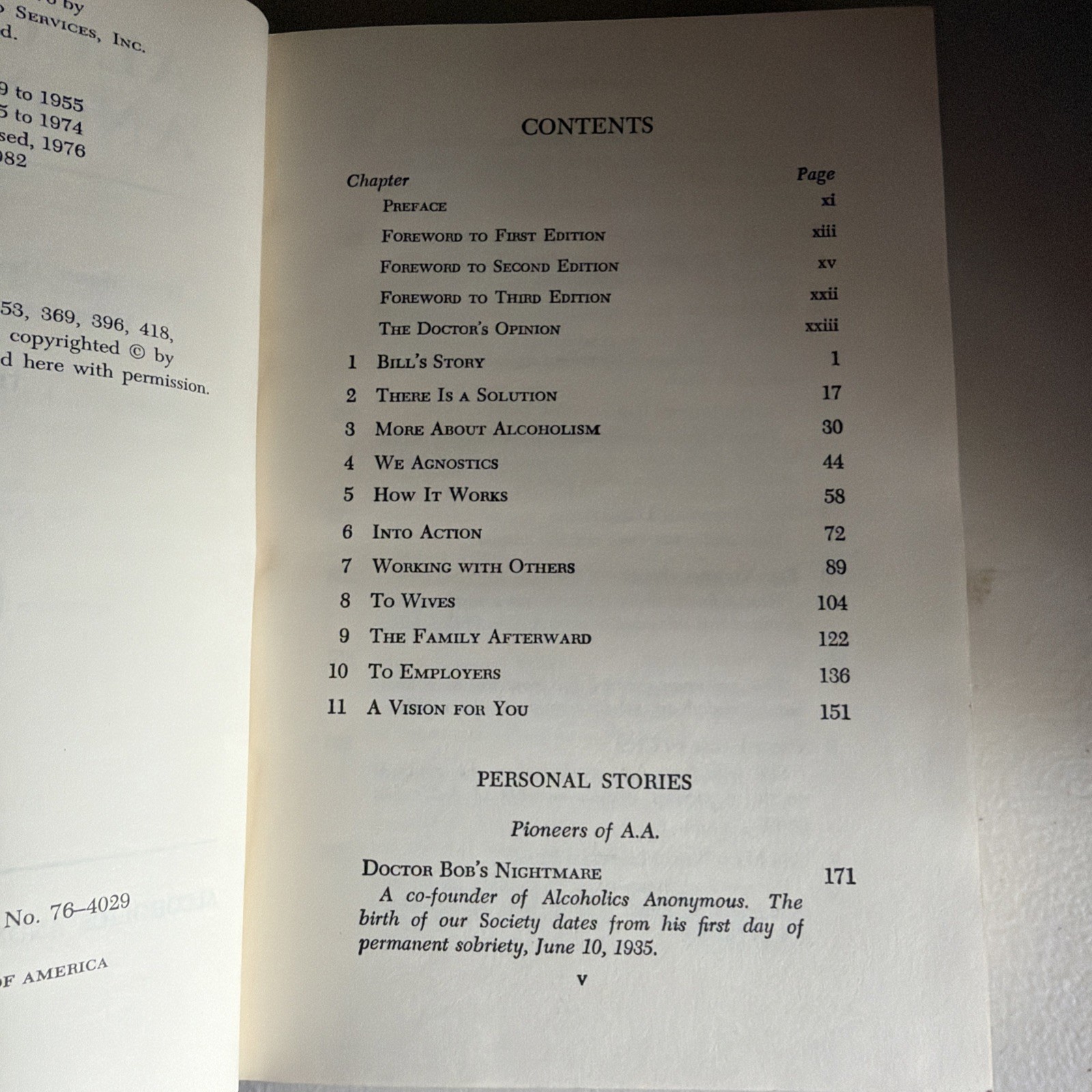Alcoholics Anonymous,3rd Edition 22nd Printing, 1976 Hardcover