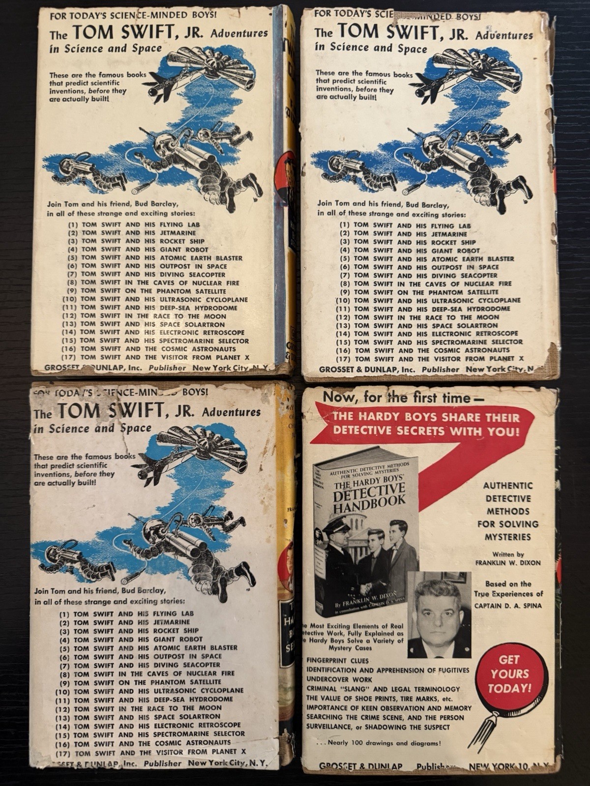 Vintage Hardy Boys Lot 4 w Dust Jackets Twisted Claw Chinese Junk G&D