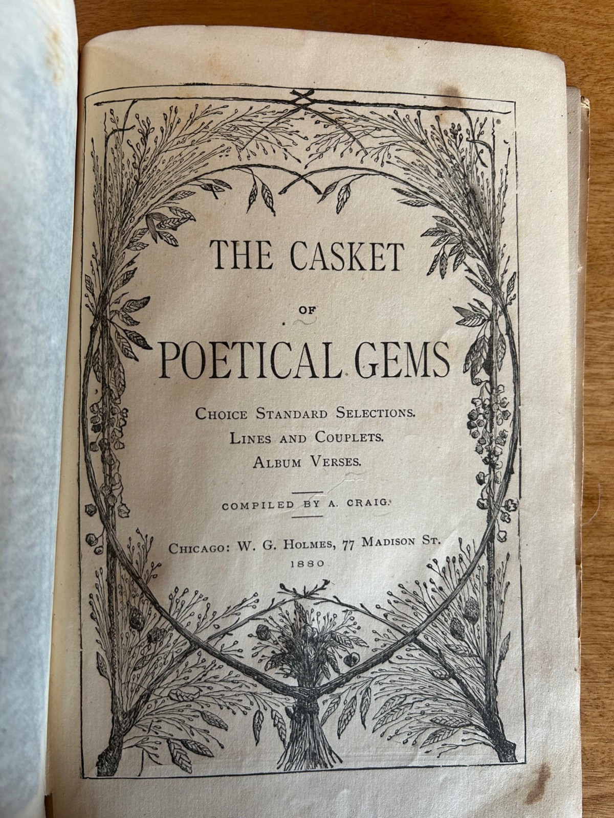 The Casket Of Poetical Gems 1880. Vintage Book, 1st Ed- RARE FIND