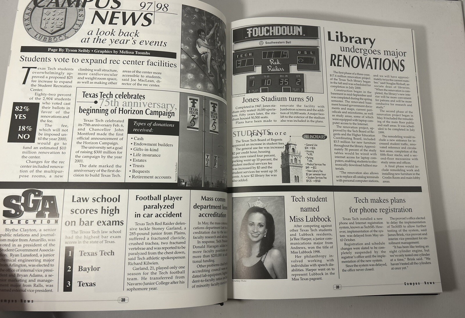 Texas Tech University Lubbock 1998 Yearbook Annual College La Ventana