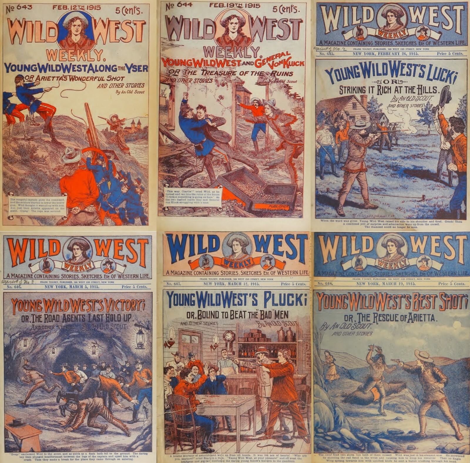 93 Old Rare Issues of Wild West Weekly American Heroine Frontier Magazine on DVD