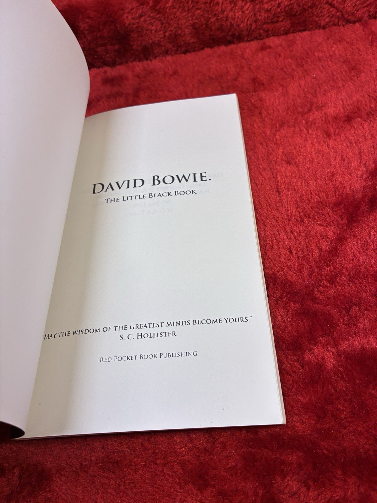David Bowie The Little Black Book Paperback 2015 Hollister