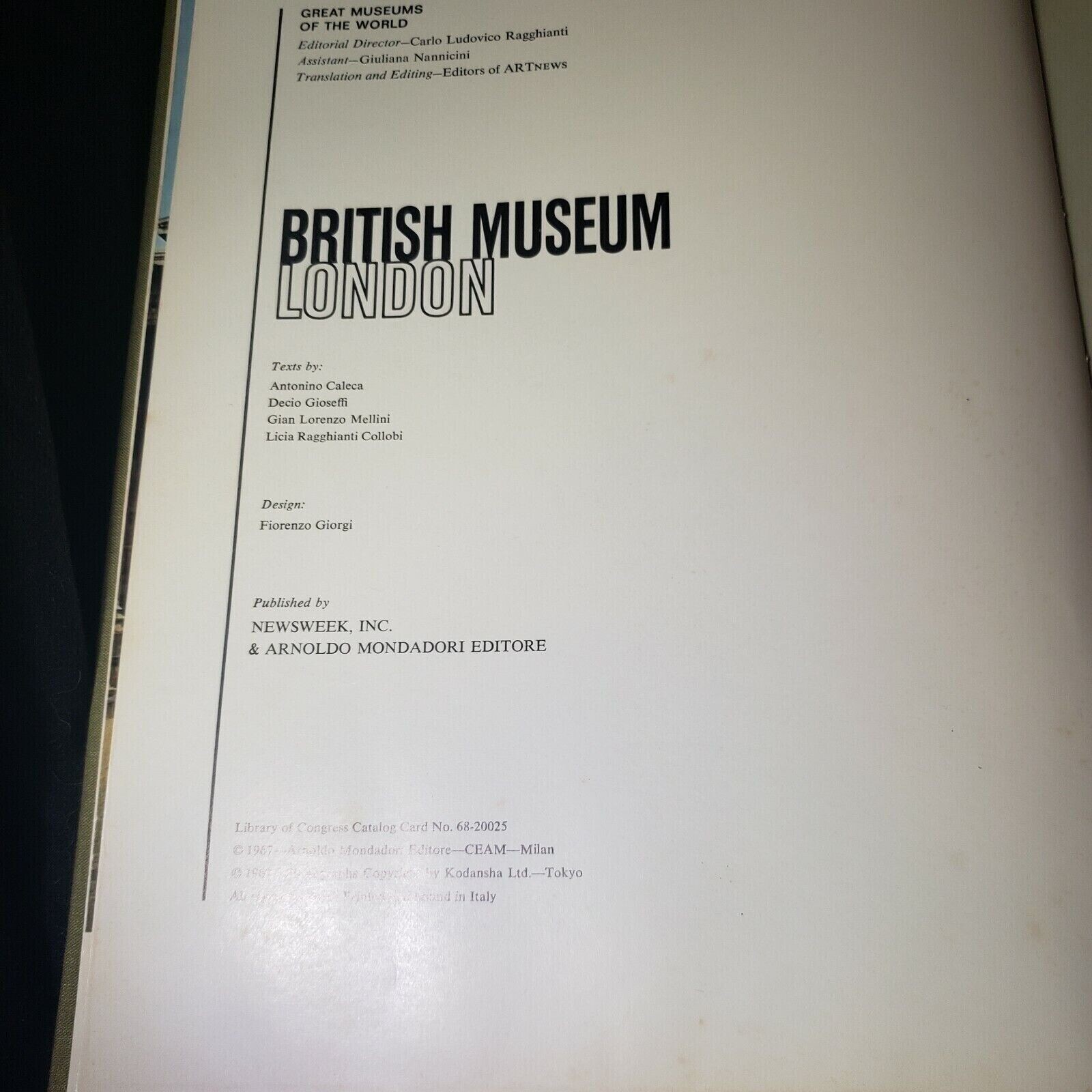British Museum London Newsweek, Great Museums of the World Hardcover 1967