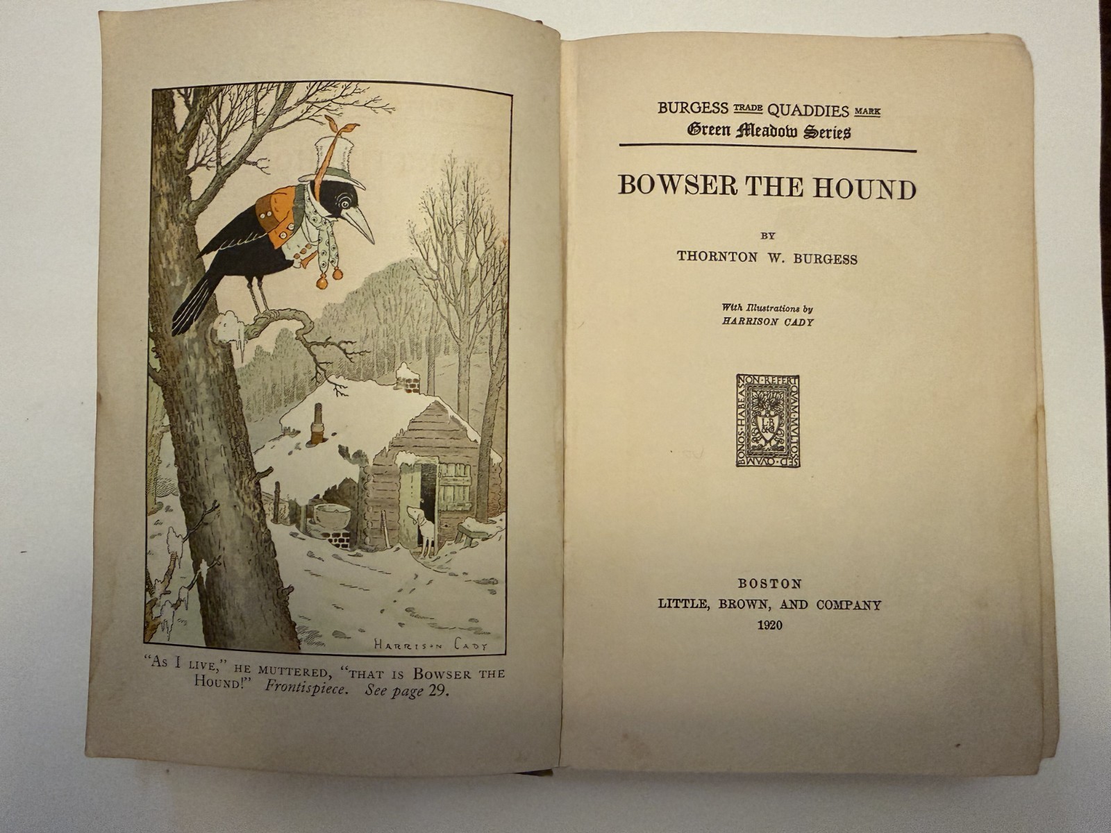 Vintage First Edition Bowser the Hound Hardcover Book Thornton W Burgess