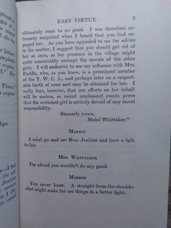 1926 Easy Virtue SIGNED by Noel Coward Harper Brothers New York and London