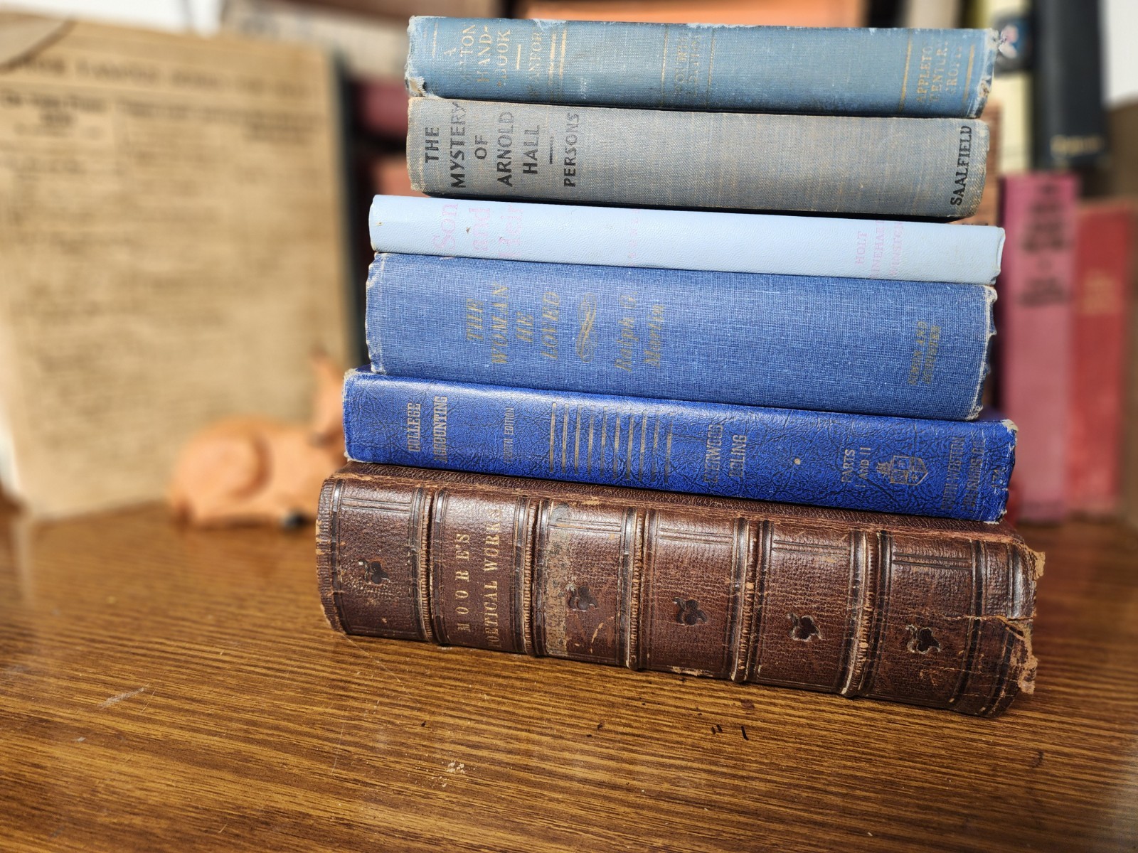 Lot of 5 BLUE / Shades of blue Old Vintage Antique Rare Hardcover Random Books