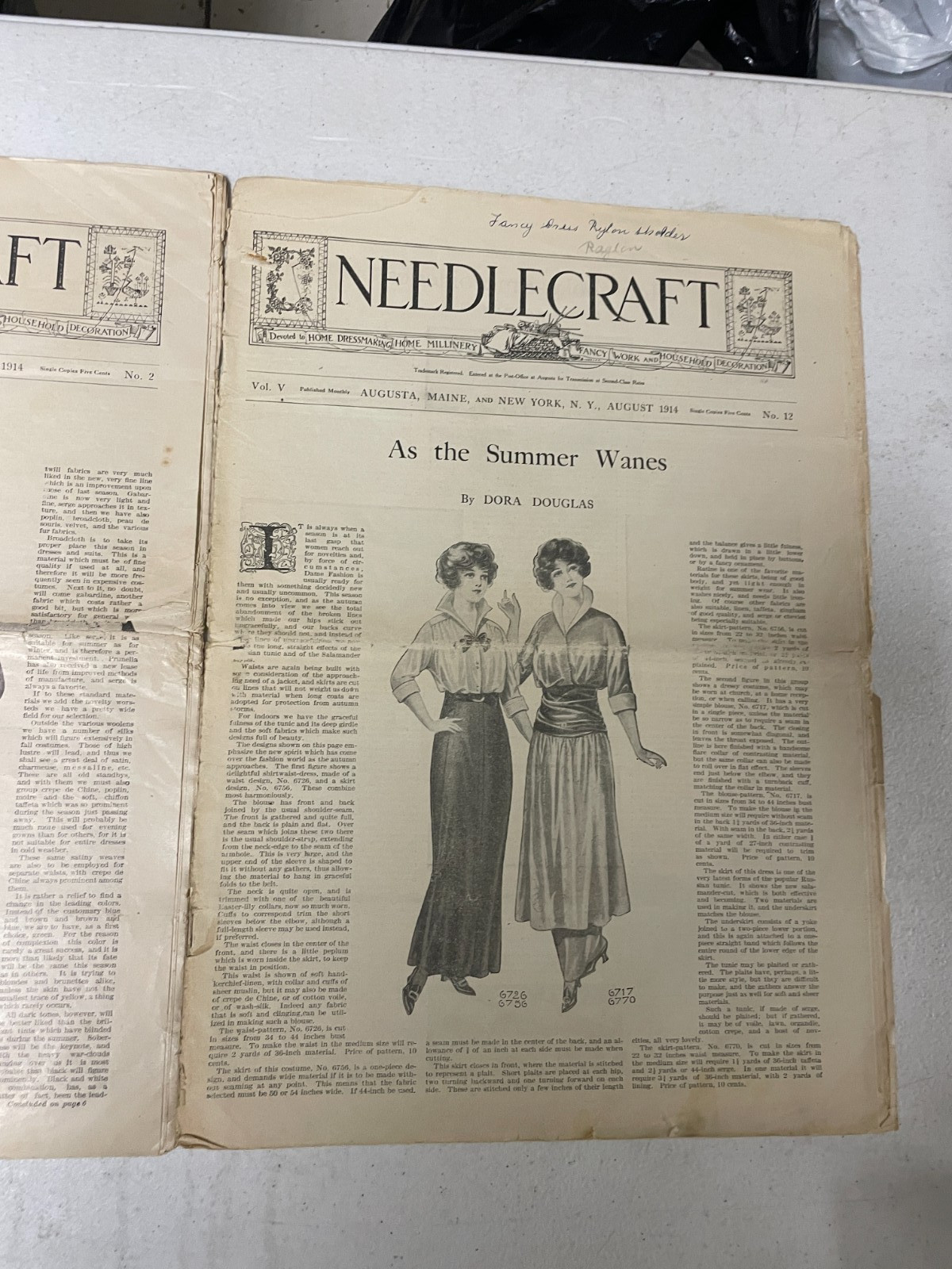 Lot of 4 Vintage Needlecraft Magazines 1914-1915 Antique Fashion Embroidery Art