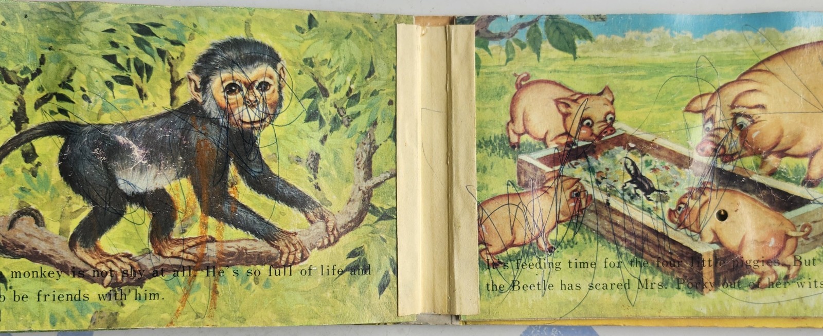 Vintage Talking Animal Sound Book Japan Children’s Board Book Works Farm Zoo