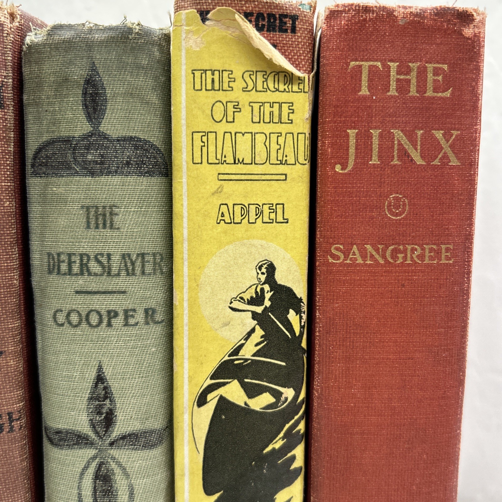 5 Antique/Vintage Hardback Books Juvenile Fiction Boyhood Outdoor Adventure