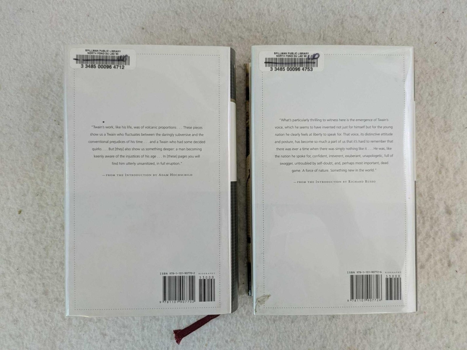 Mark Twain COLLECTED NONFICTION 2 Vol’s 2016 Knopf/Everyman’s Library Ex-Library