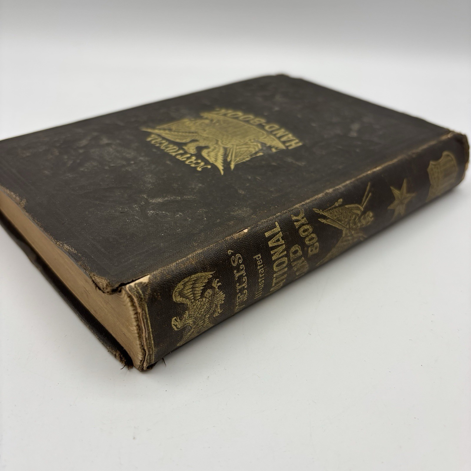 1868 Wells’ Illustrated National Hand-Book Political History USA Hardcover Antq