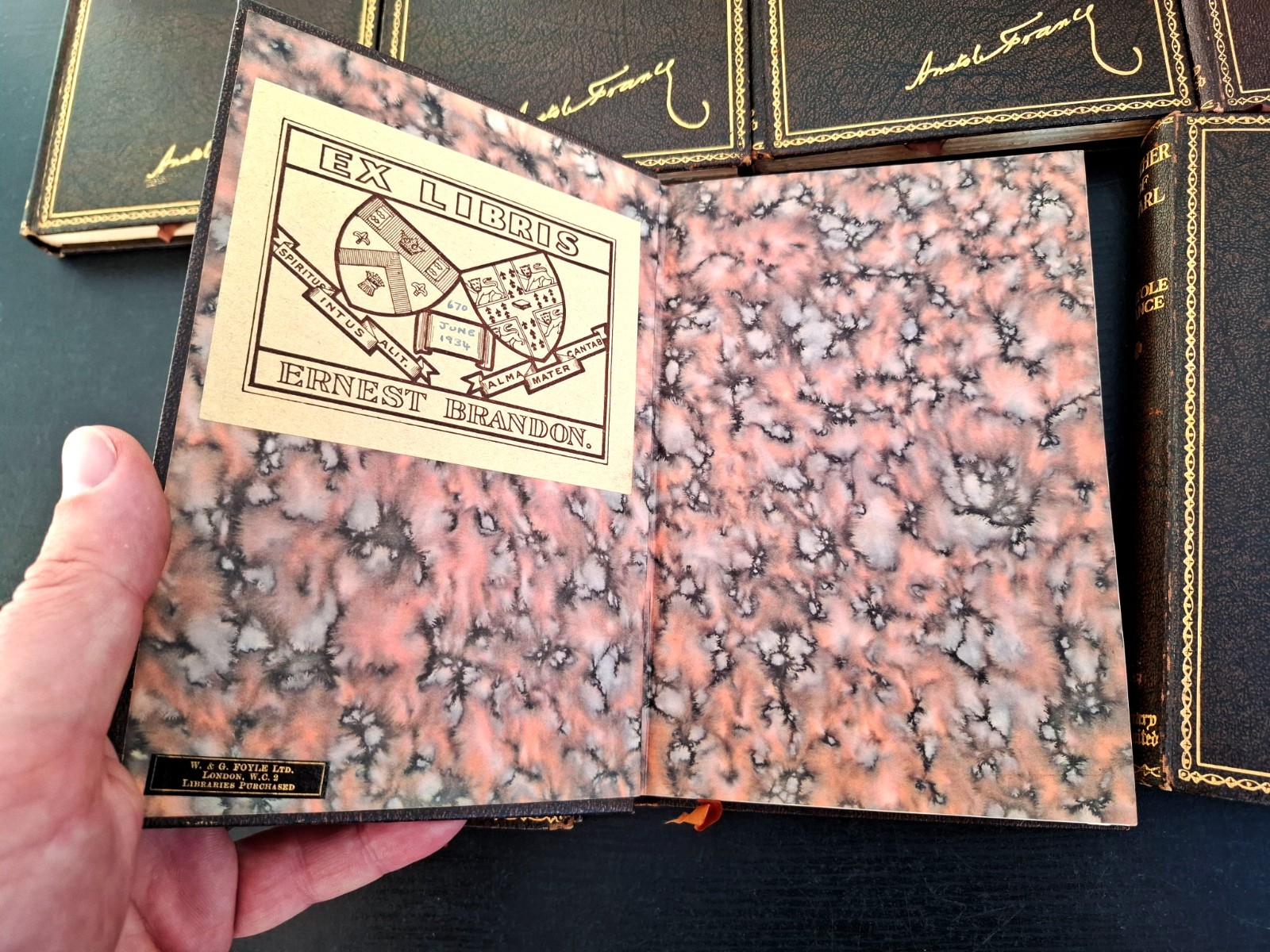1925 – Anatole France Minerva Edition x7, Nobel Winner, Gilt Portrait Bindings