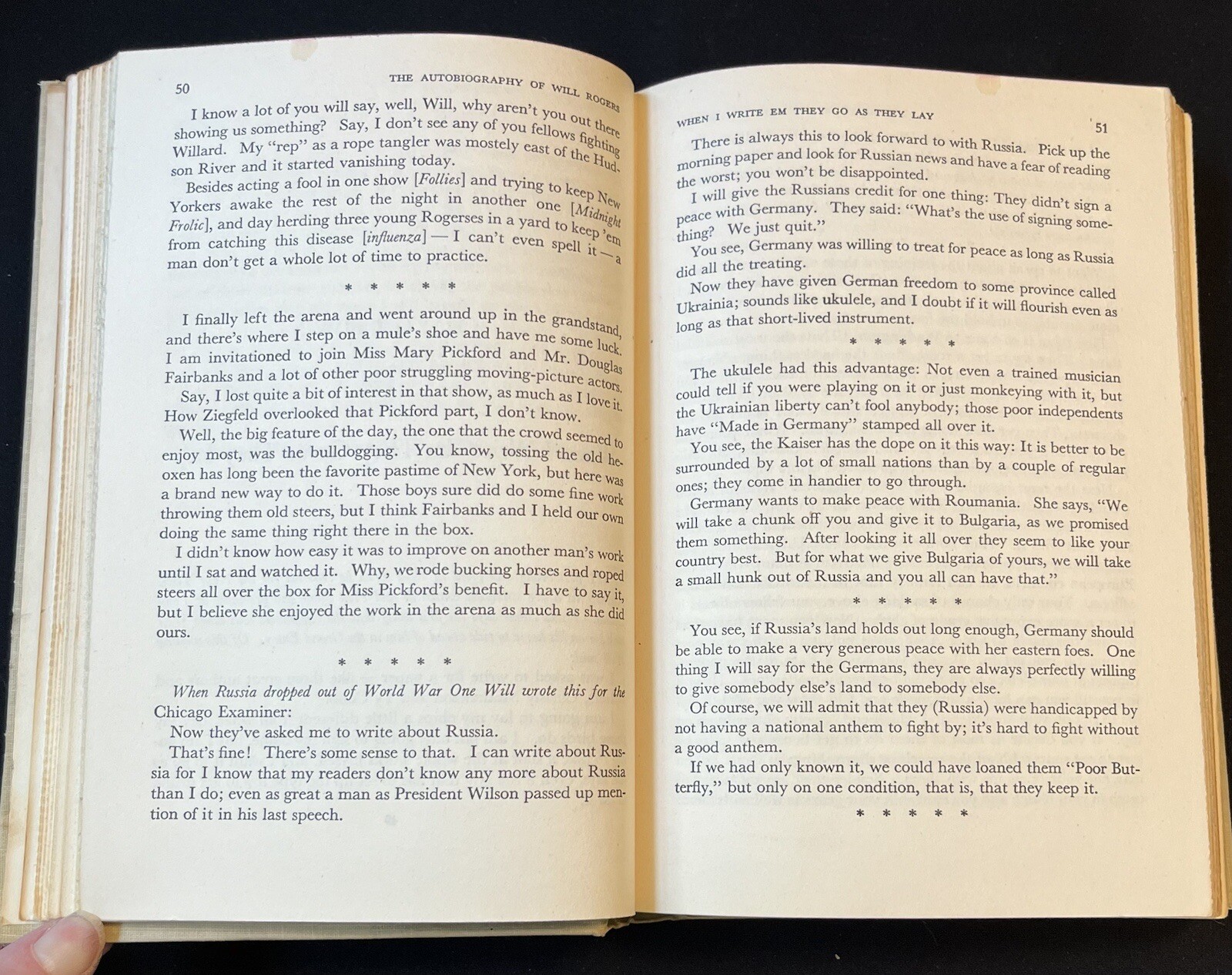 Will Roger’s Set of 2 Books: Biography & Autobiography by H Cory & W Roger’s