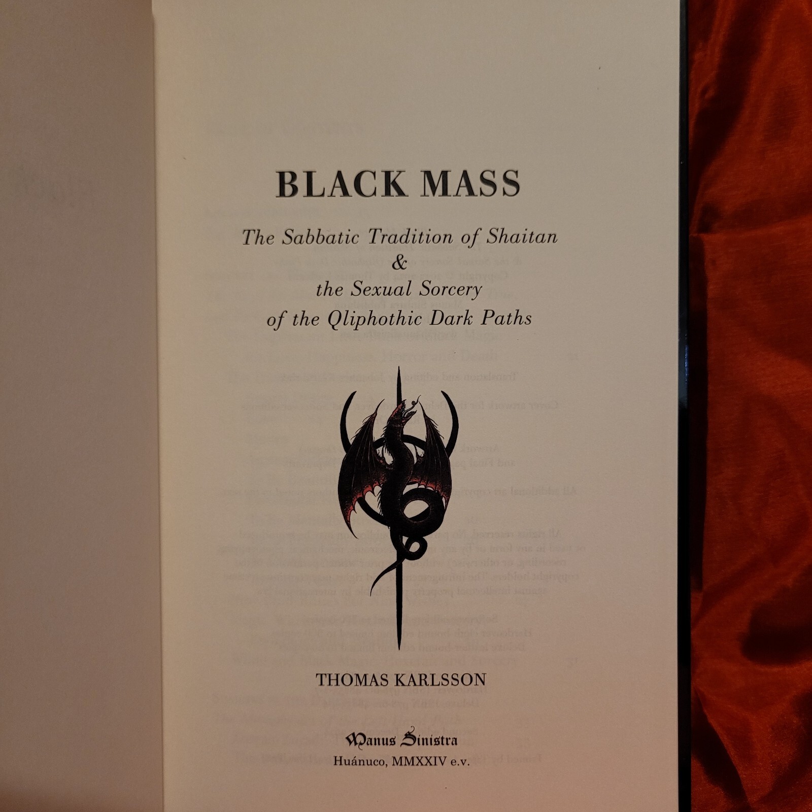 Black Mass by Thomas Karlsson (Manus Sinistra Publishing, 2024) Cloth Hardcover