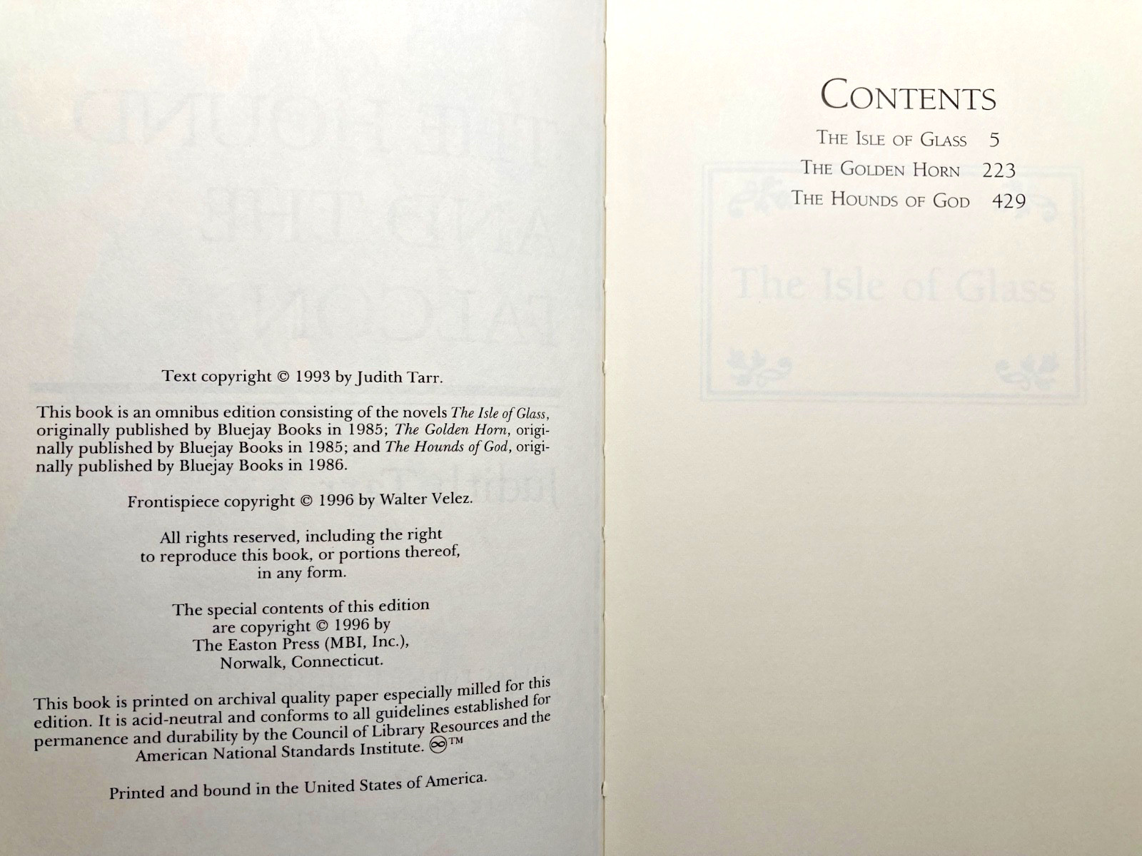 The Hound and The Falcon, Judith Tarr, Easton Press 1996, Fantasy