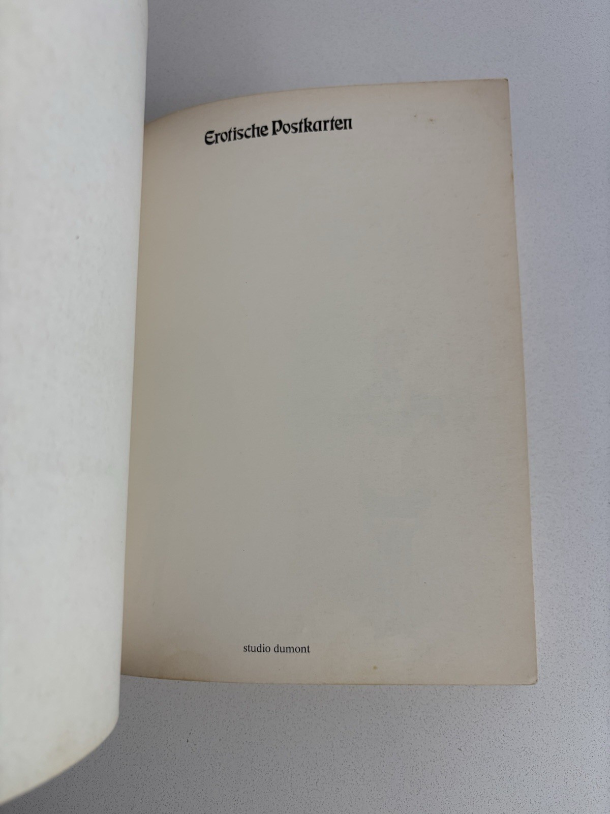 Erotische Postkarten (Erotic Postcards) German Book 1977 Studio Dumont