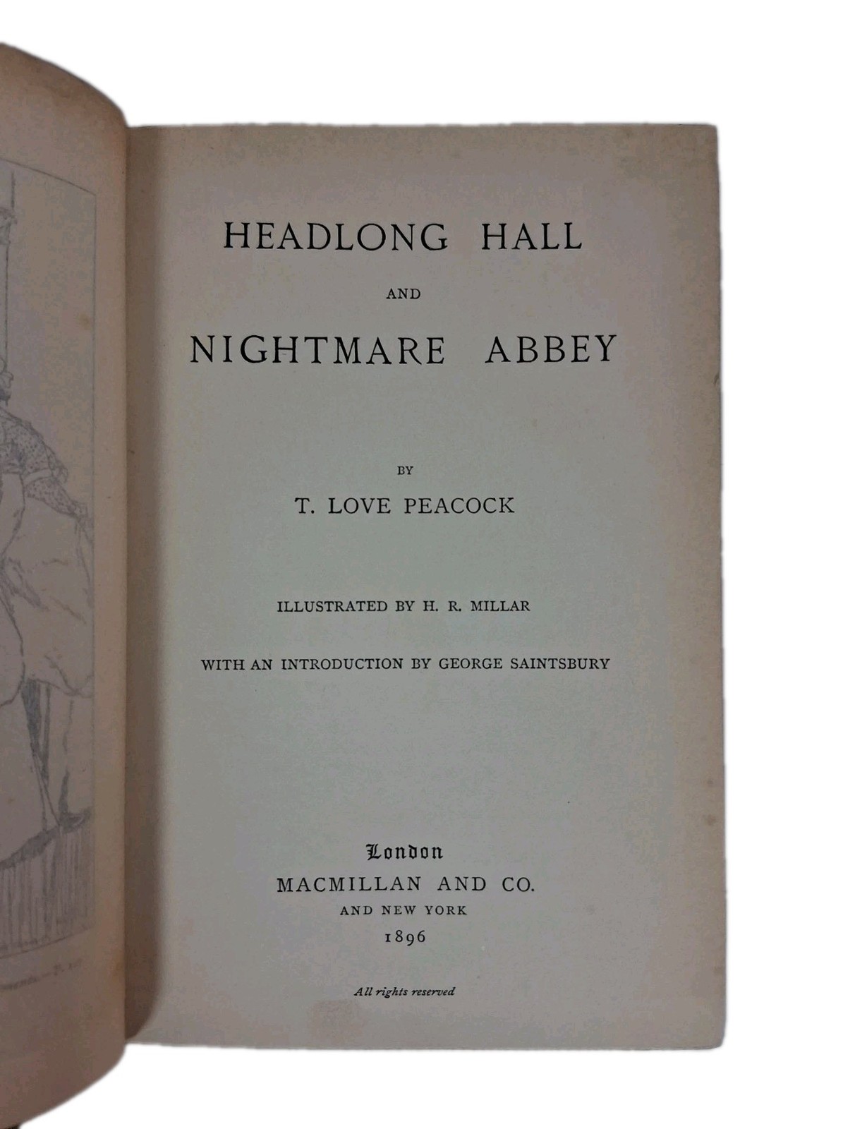 1896 HEADLONG HALL and NIGHTMARE ABBEY THOMAS LOVE PEACOCK BINDING GOTHIC London