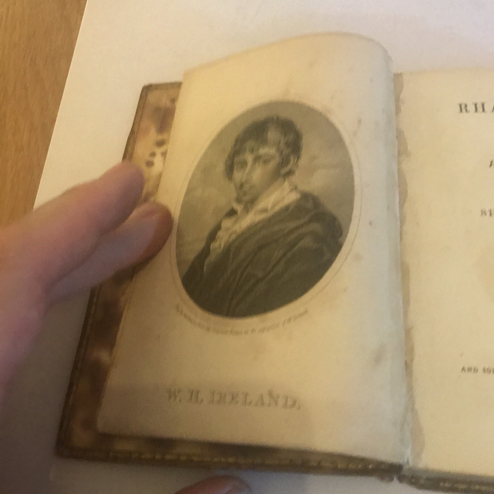 1803 W H Ireland Rhapsodies Shakespeare Forger & Writer Of Gothic Novels Leather
