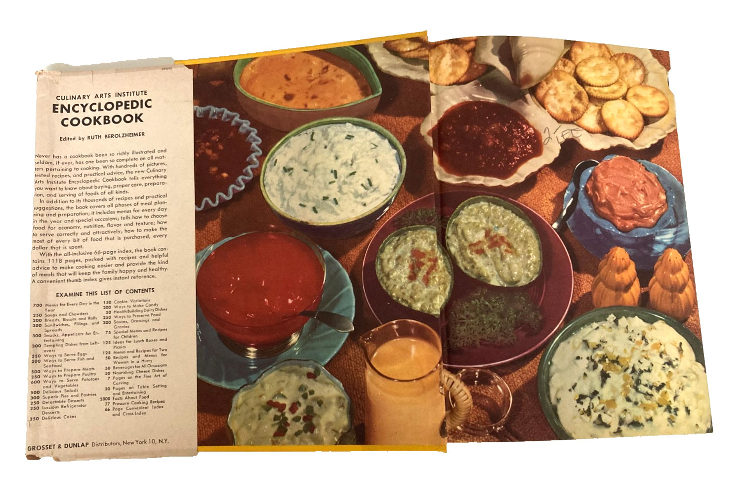 Vintage CULINARY ARTS INSTITUTE ENCYCLOPEDIC COOKBOOK 1950 w/Rare DustJacket VGC