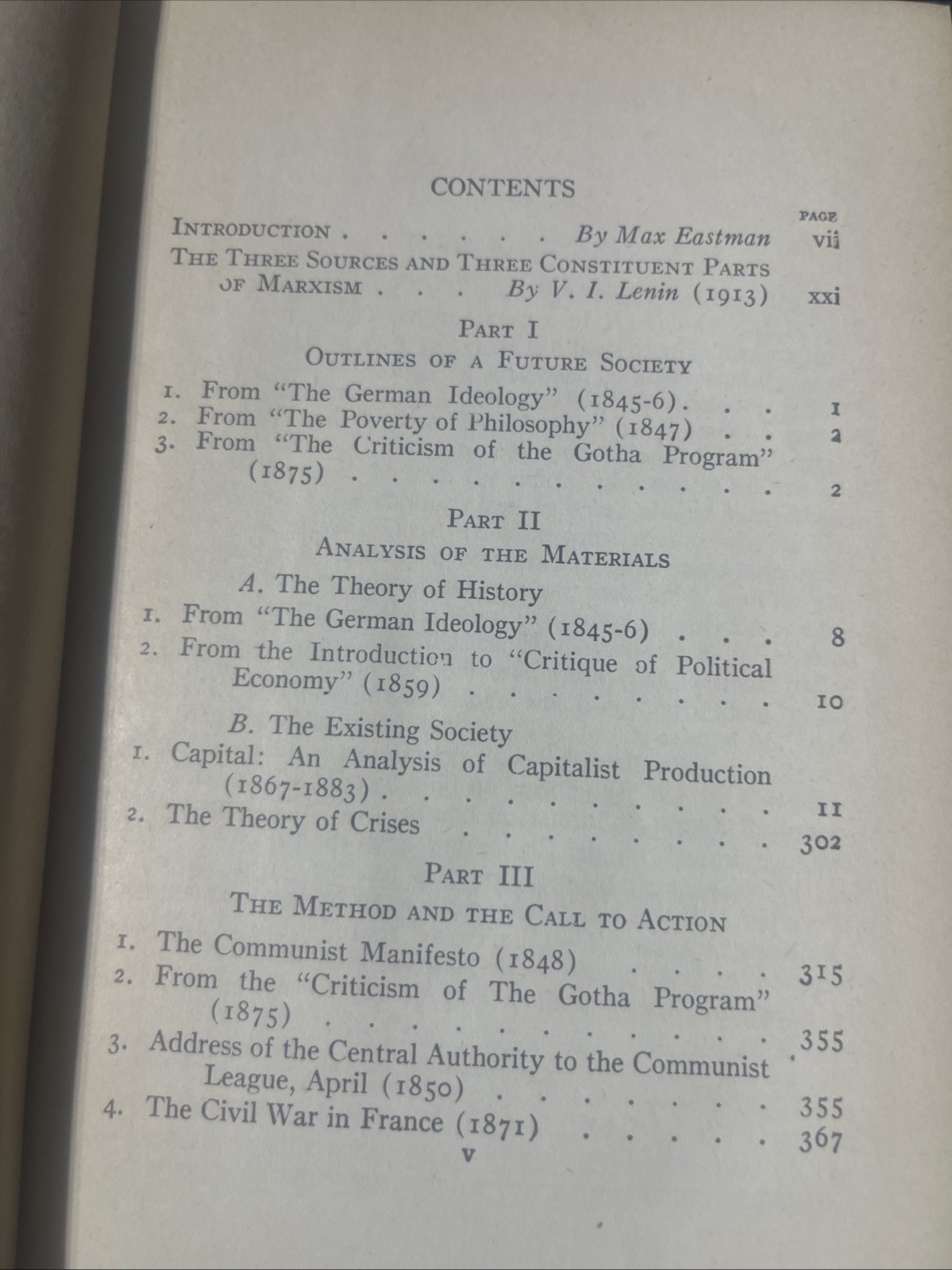 1932 Capital, The Communist Manifesto & Other Writings by Marx Modern Library HC