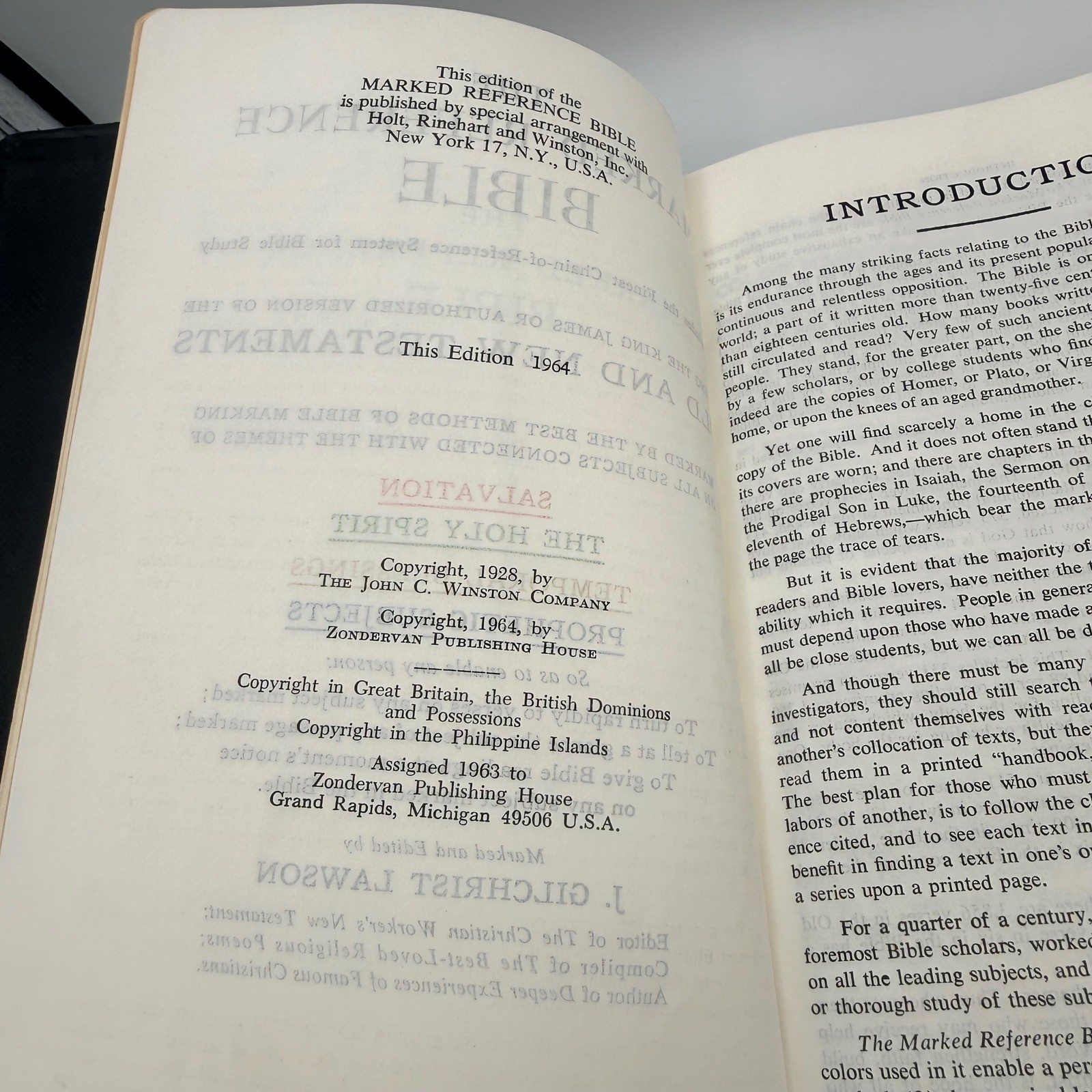 Zondervan The Marked Reference Bible KJV 1964 J Gilchrist Lawson Black Vintage